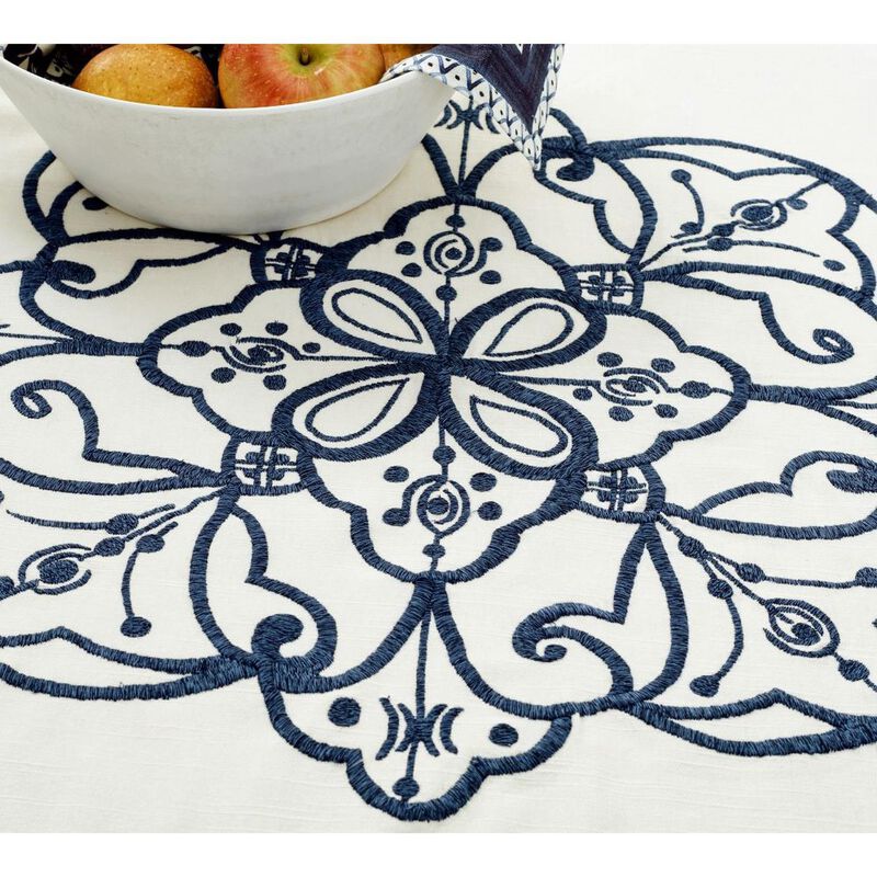 Pottery Barn Medina Embroidered Tablecloth 127cm image number 1